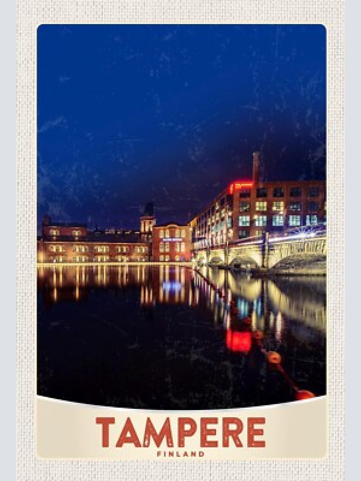 Schild spruch tampere finland finnland see nacht stadt häuser jw