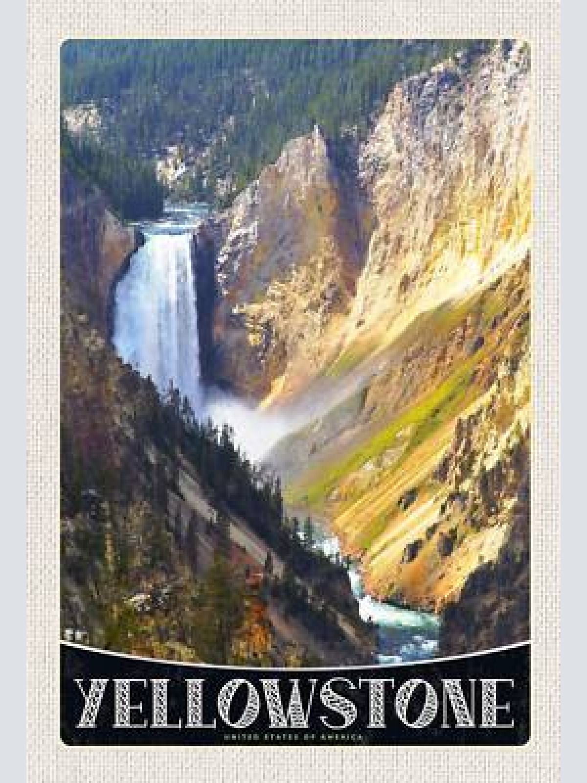 Schild spruch yellowstone nationalpark united states of america usa wasserfalljw