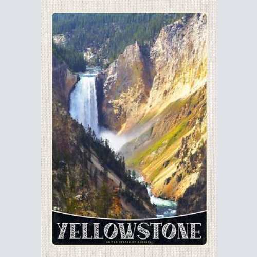 Schild spruch yellowstone nationalpark united states of america usa wasserfalljw