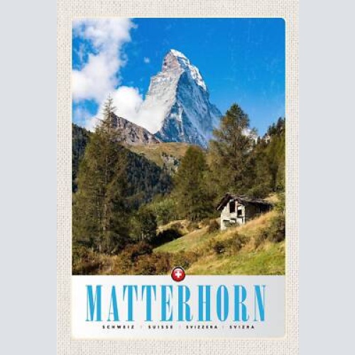 Schild spruch matterhorn switzerland schweiz berge berhütte wald jw
