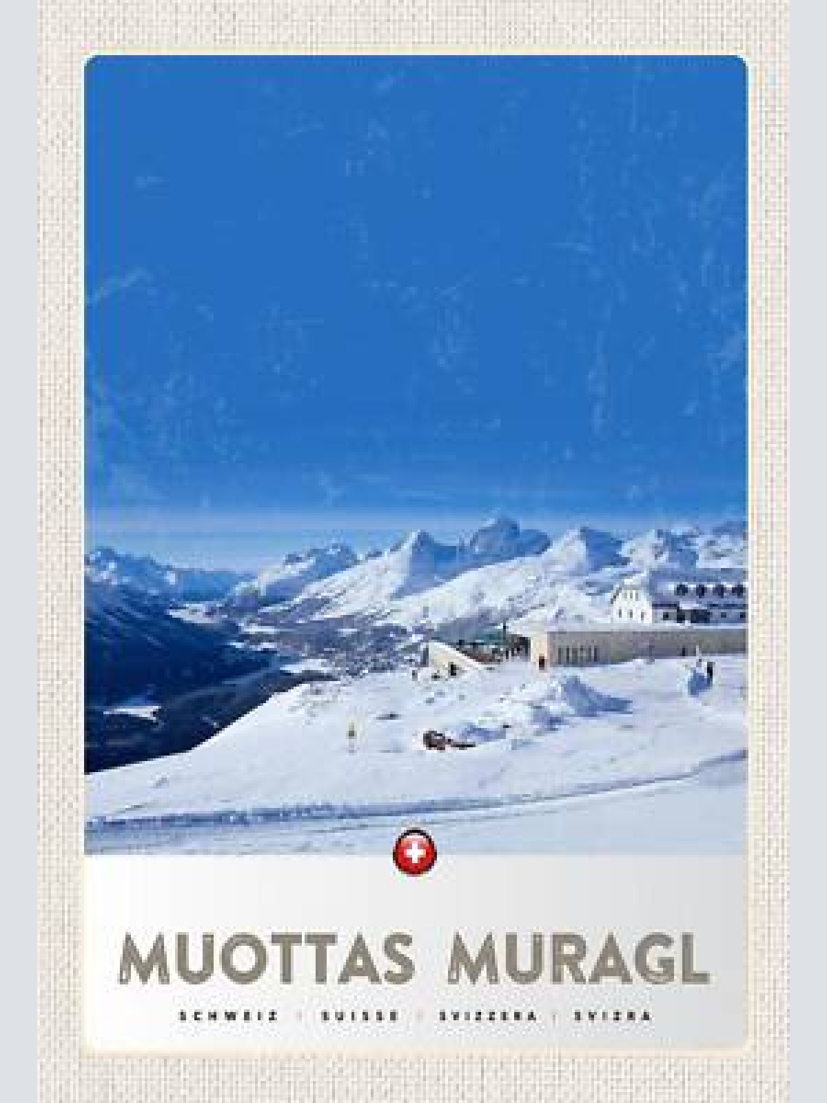 Schild spruch muottas muragl switzerland schweiz berge schnee jw