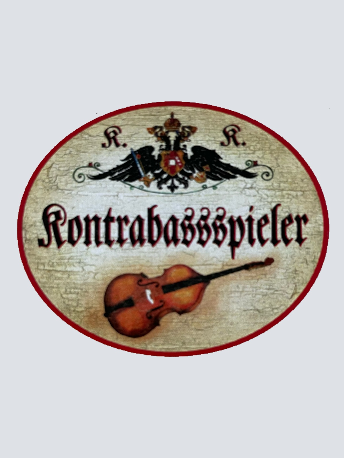 KuK Nostalgie Holzschild Kontrabassspieler Bass Musiker Kontrabass Schild