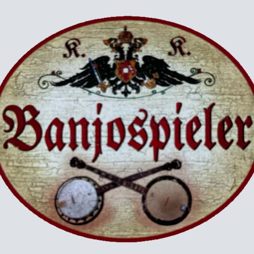 KuK Nostalgie Holzschild Banjospieler Banjo Musiker Musik Schild