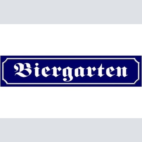 Schild bier garten alkohol wirt lokal ort straße platz 46 x 10 blech od. holz