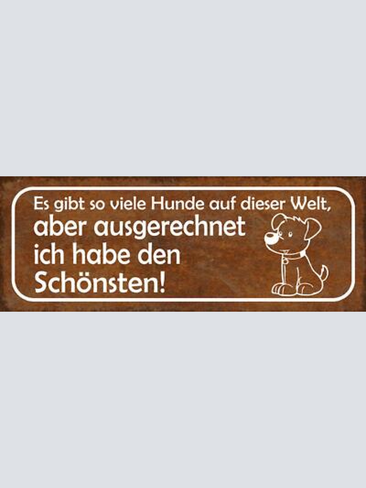 Schild es gibt viele hunde auf der welt aber ausgerechnet ich habe den schönsten