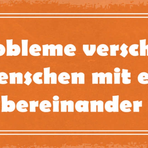 Schild Viele Probleme Verschwinden Menschen Miteinander Statt Übereinander Reden