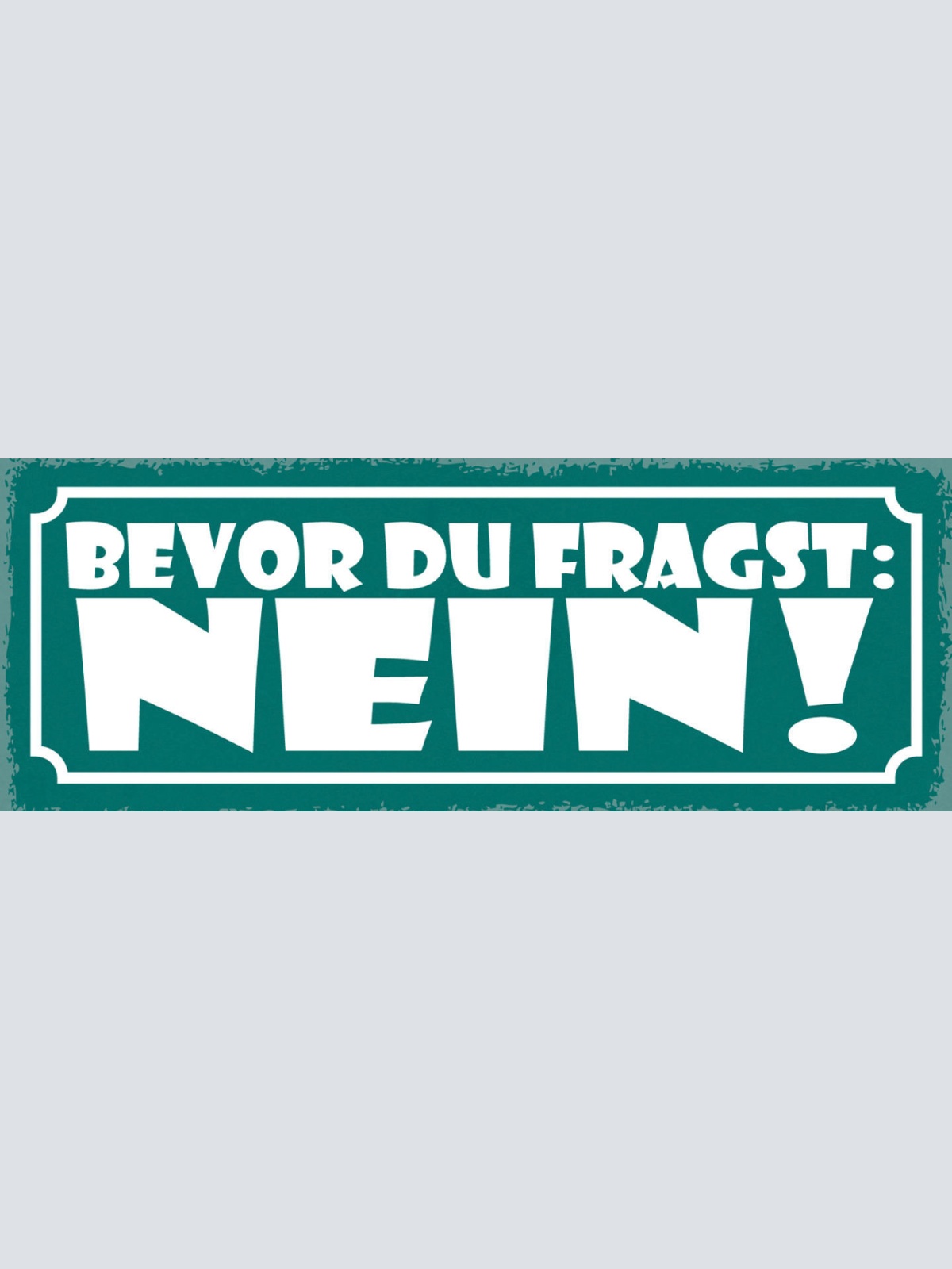 Schild Bevor Du Fragst Nein Ablehnung Negativ Antwort 27x10 Blech od.Holz