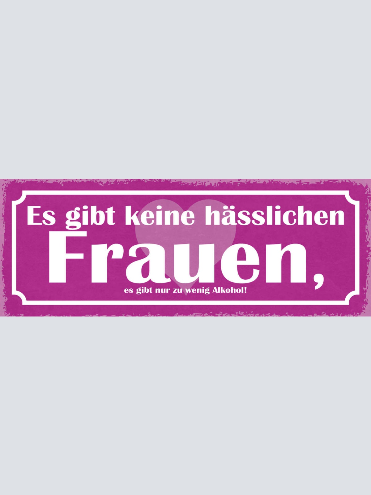 Schild Es Gibt Keine Hässlichen Frauen Nur Zu Wenig Alkohol 27x10 Blech od.Holz