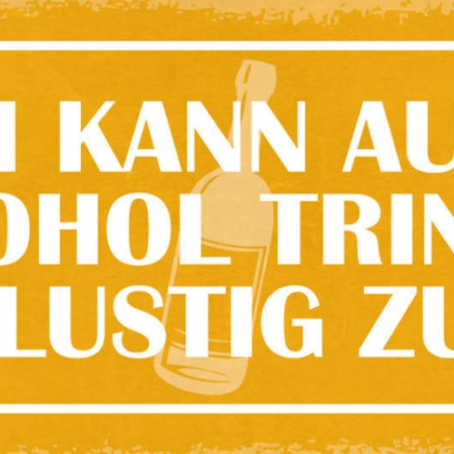 Schild Ich Kann Auch Alkohol Trinken Ohne Lustig Zu Sein 27x10 Blech od.Holz