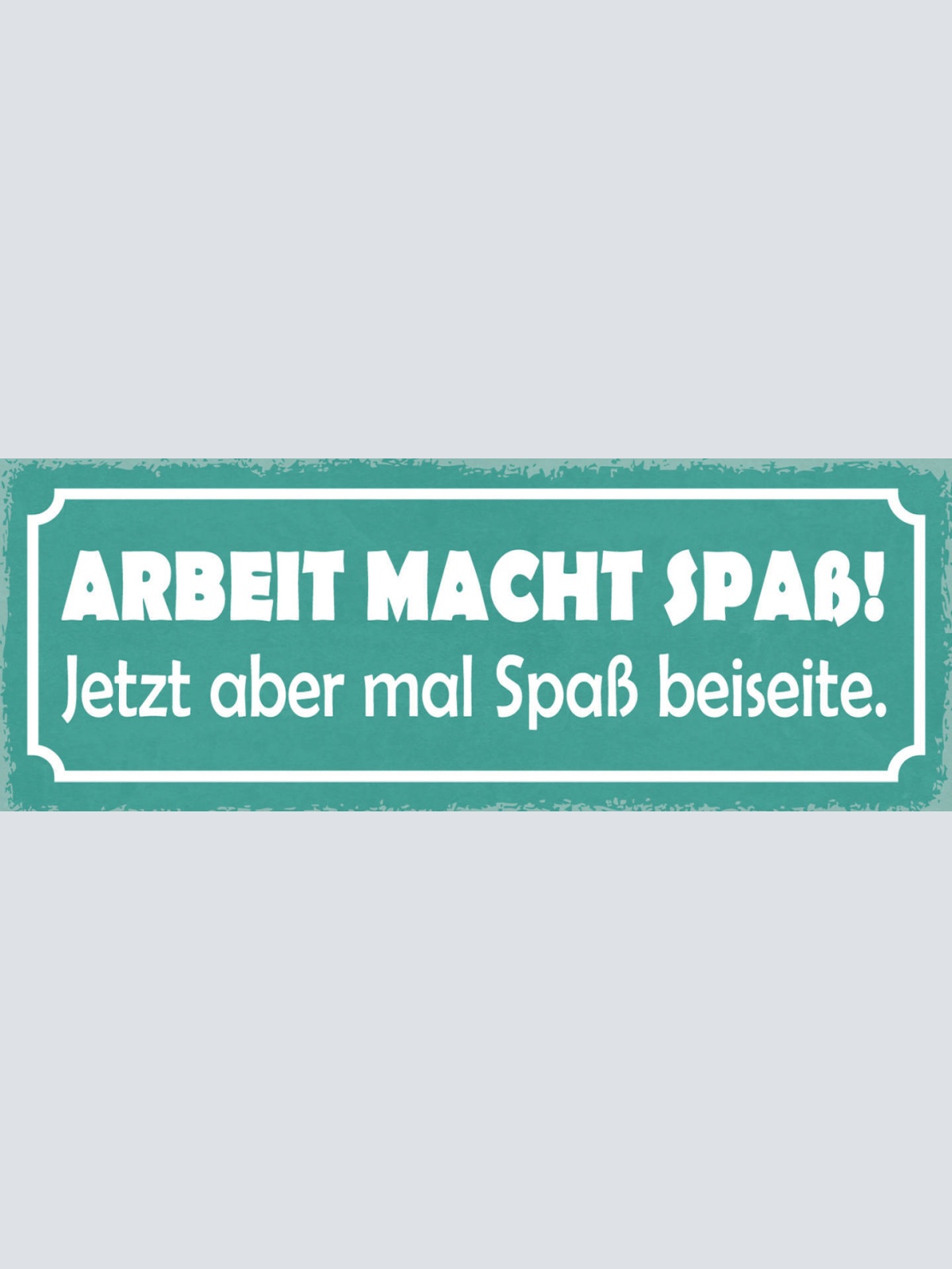 Schild Arbeit Macht Spaß Jetzt Aber Mal Spaß Beiseite 27x10 Blech od.Holz