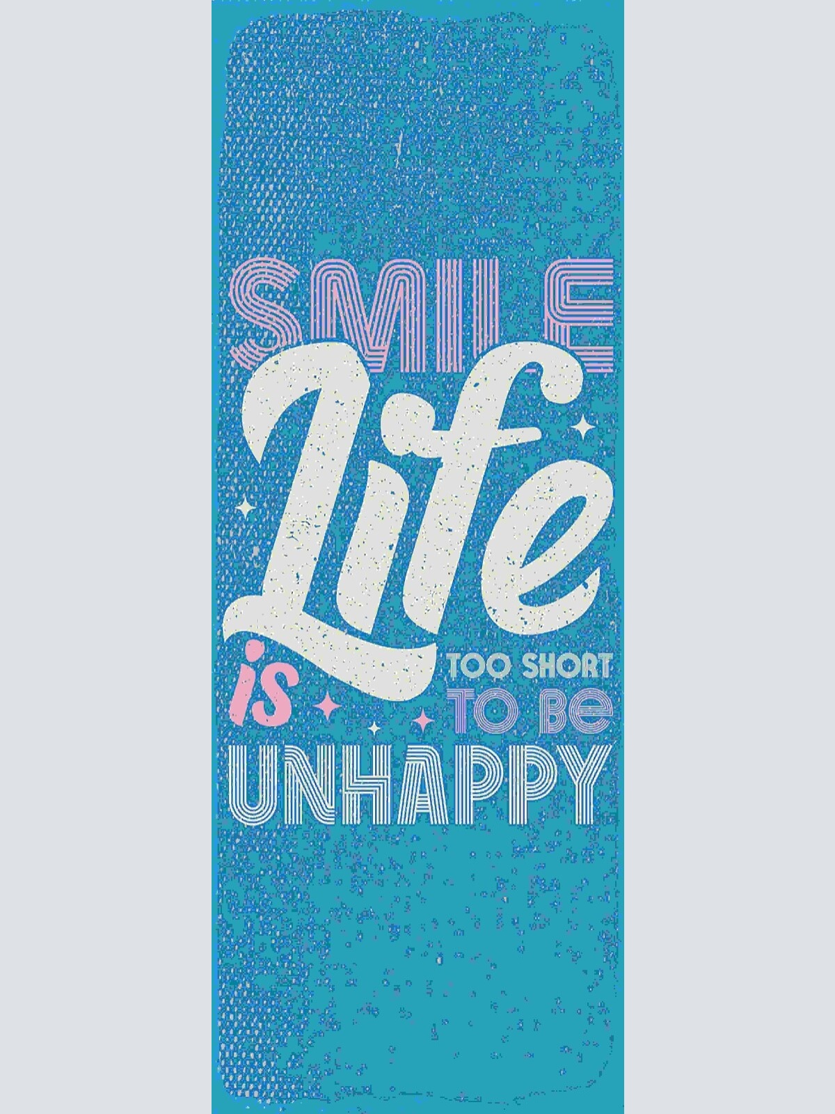 Schild Smile Life Is Too Short To Be Unhappy Lachen Leben 27x10 Blech od.Holz