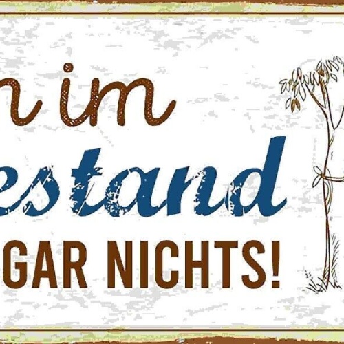 Schild Bin Im Ruhestand Ich Muss Gar Nichts Rente Pension 27x10 Blech od.Holz