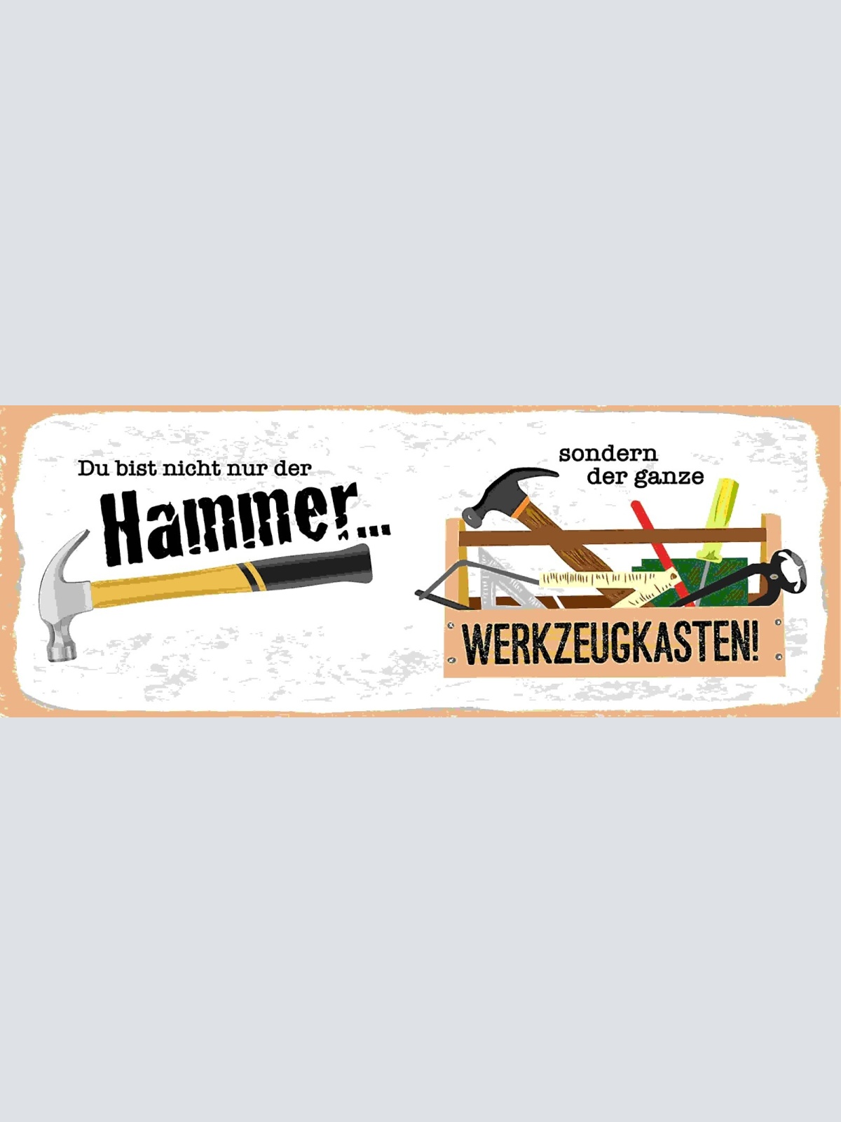 Schild Du Bist Nicht Nur Der Hammer Sondern Der Ganze Werkzeugkasten 27x10