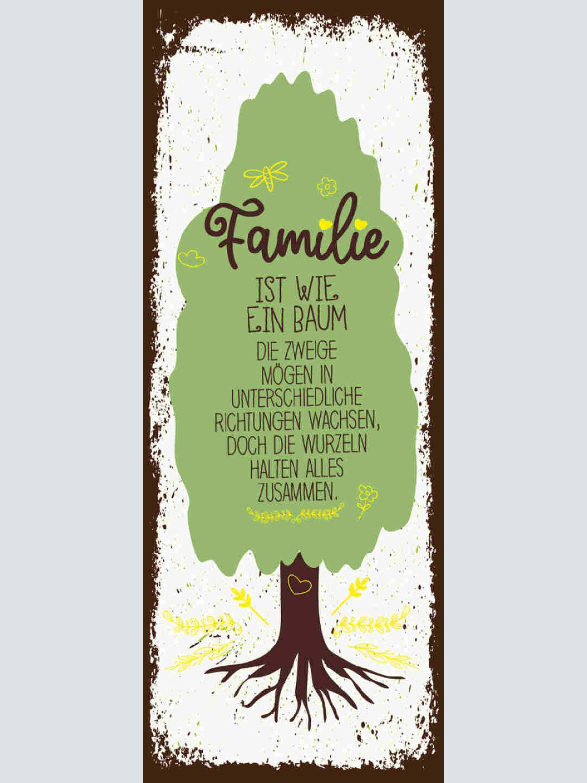 Schild Familie Ist Wie Ein Baum Zweige Unterschiedliche Richtungen Wurzeln 27x10