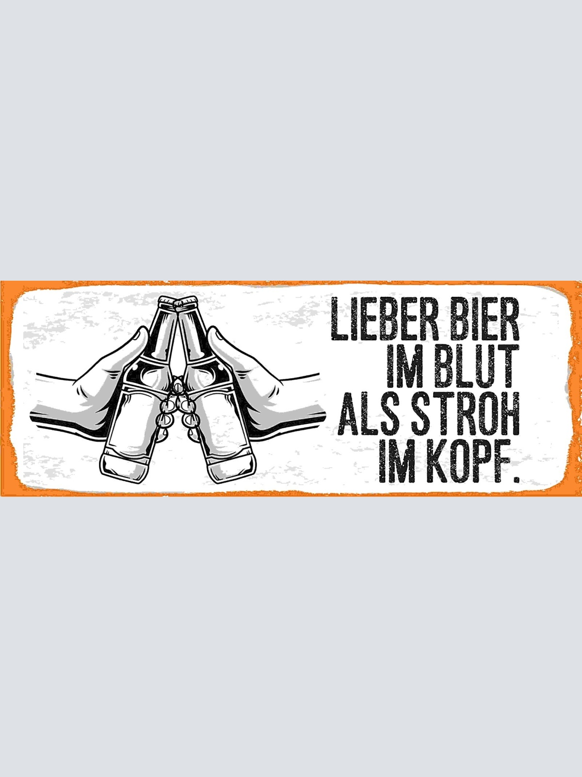 Schild Lieber Bier Im Blut Als Stroh Im Kopf Alkohol Trinken 27x10 Blech od.Holz
