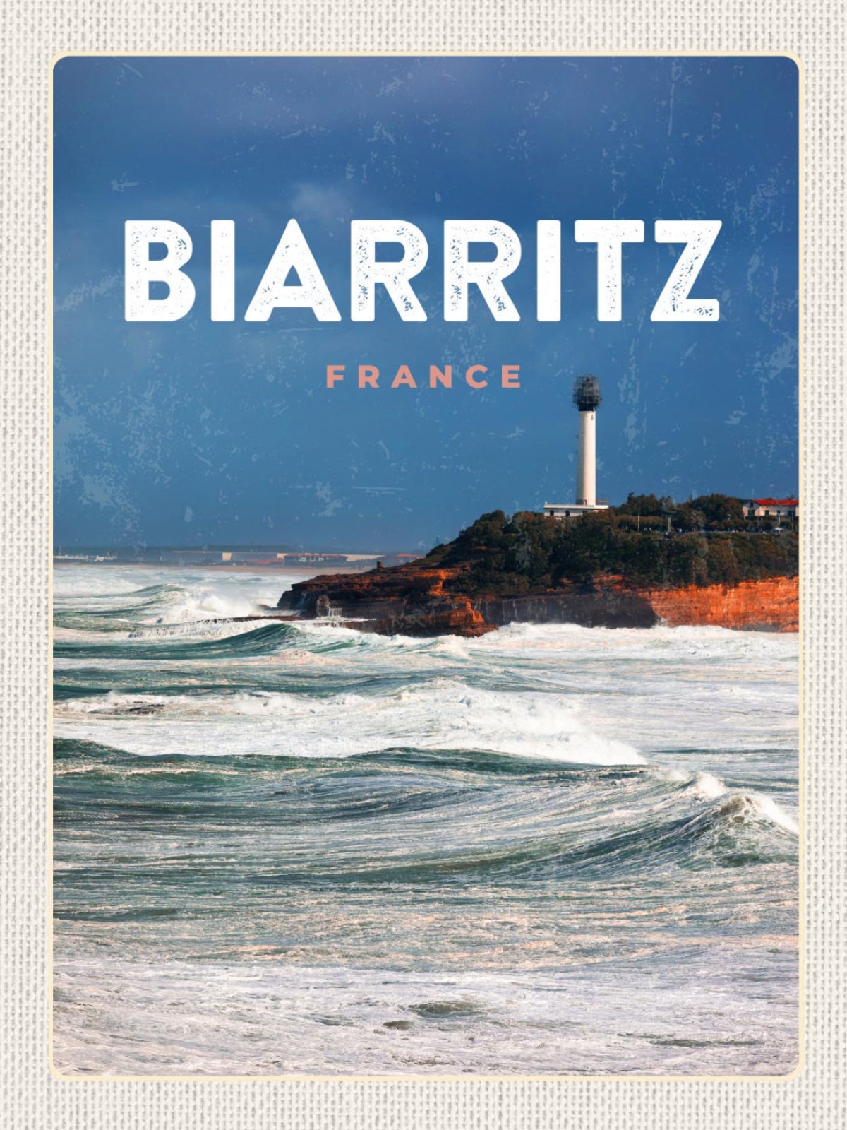 Schild Biarritz France Frankreich Küste Meer 12x18 20x30 30x40 Blech od. Holz