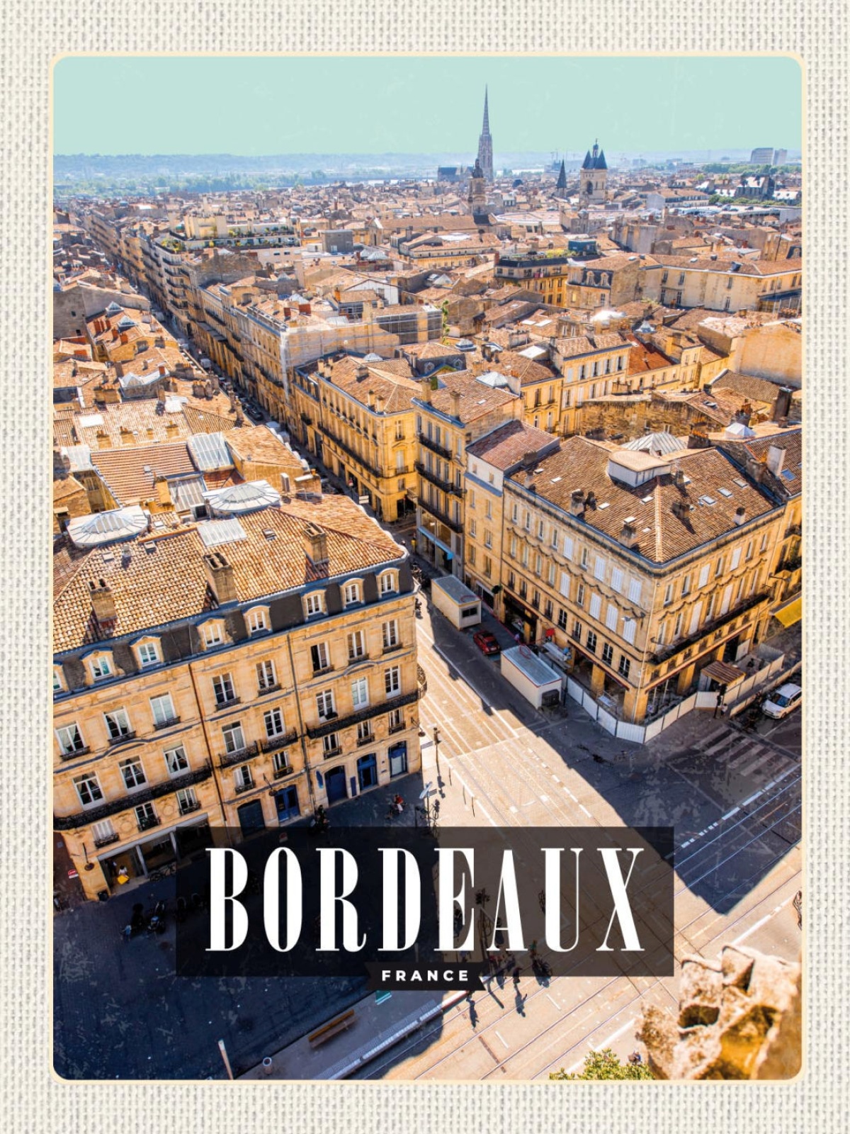 Schild Bordeaux France Frankreich Stadt Blick 12x18 20x30 30x40 Blech od. Holz