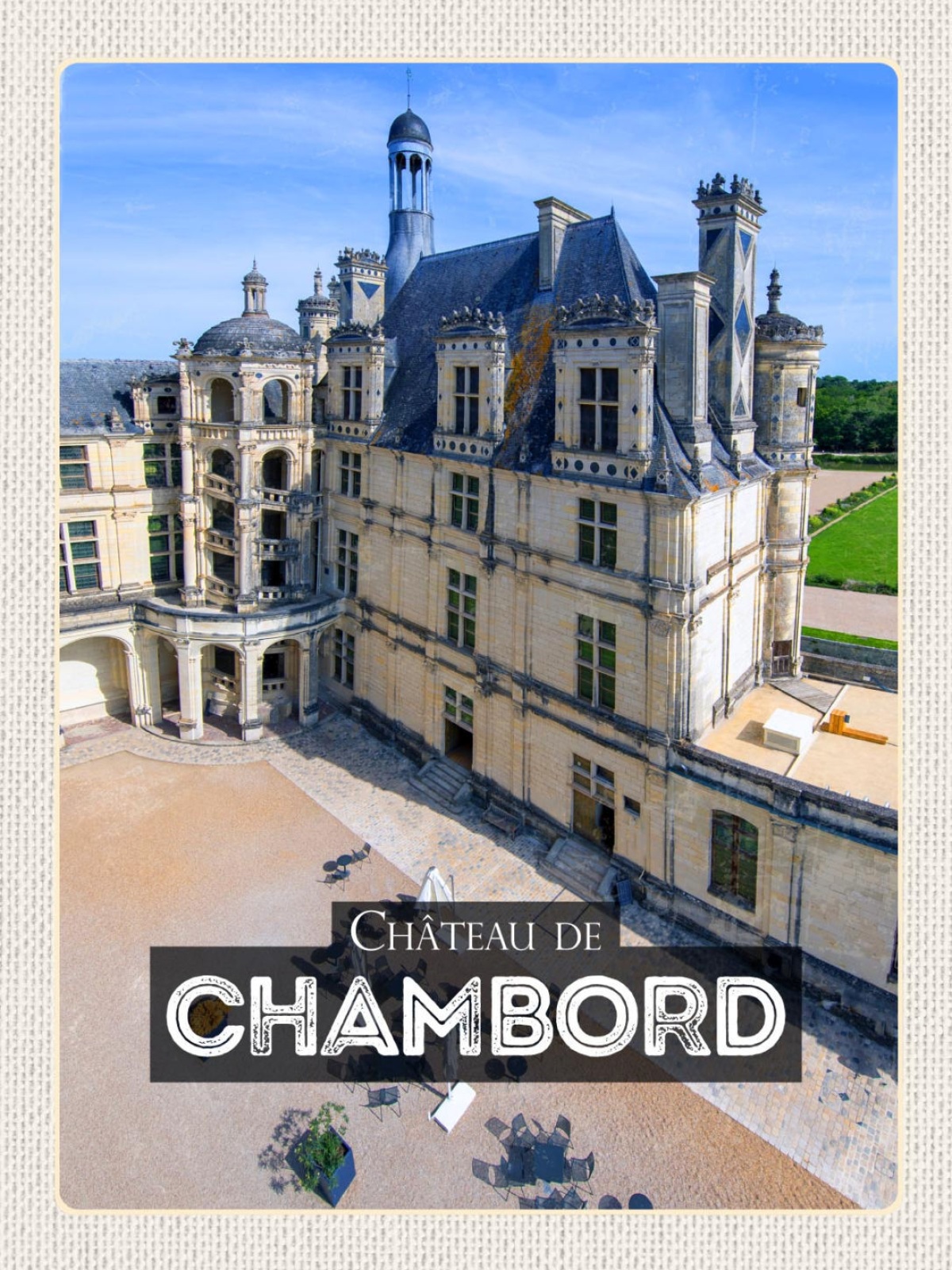 Schild Château De Chambord Schloss Frankreich 12x18 20x30 30x40 Blech od. Holz