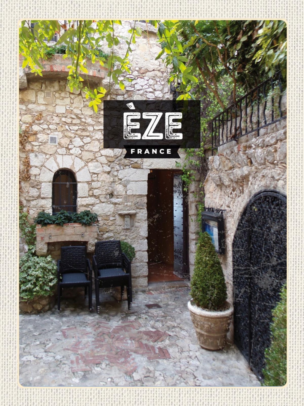 Schild Èze France Frankreich Hinterhof Gasse 12x18 20x30 30x40 Blech od. Holz