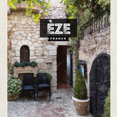 Schild Èze France Frankreich Hinterhof Gasse 12x18 20x30 30x40 Blech od. Holz