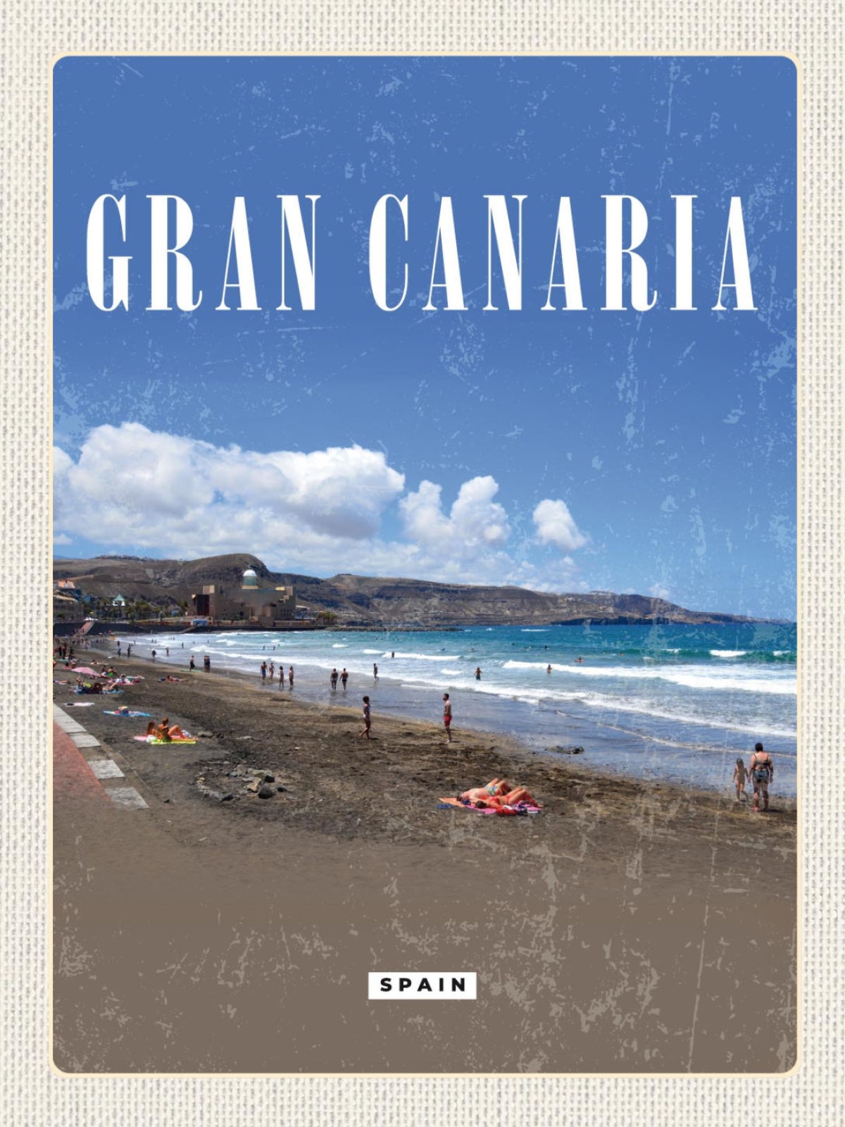 Schild Gran Canaria Spain Spanien Strand Küste 12x18 20x30 30x40 Blech od. Holz