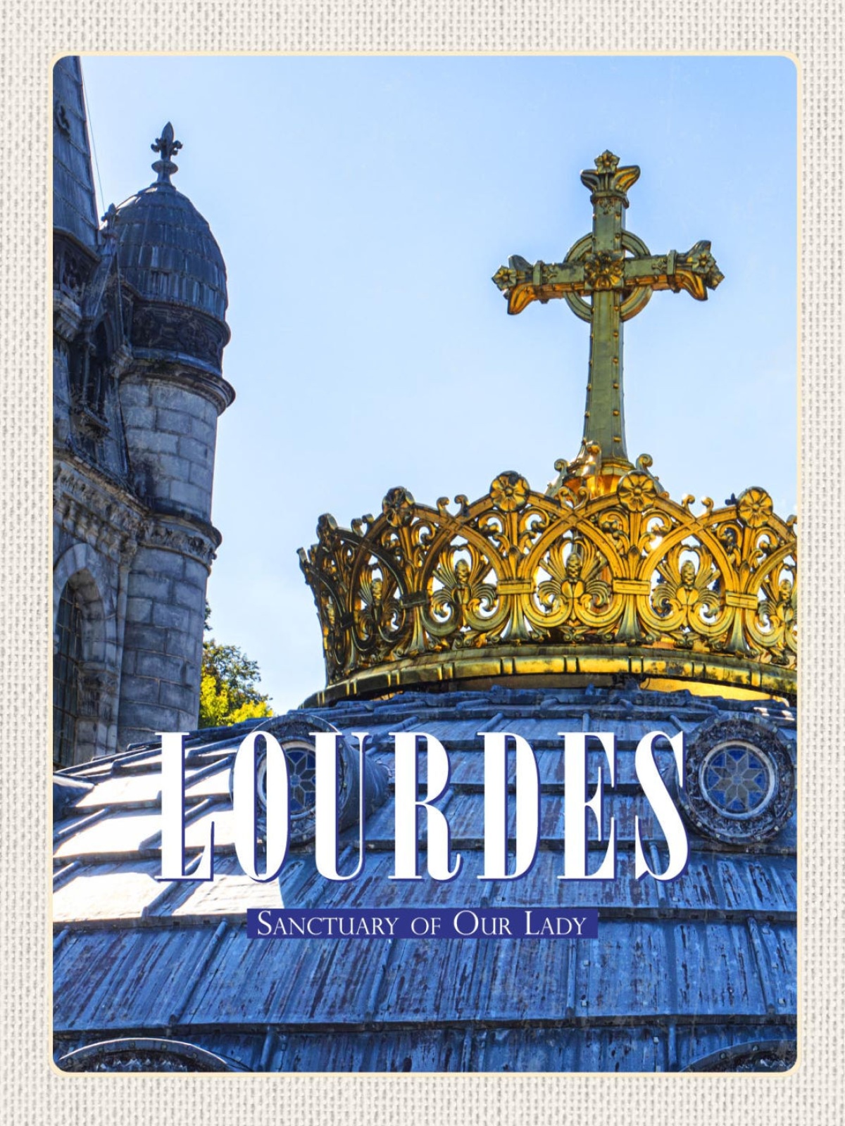 Schild Lourdes Basilica Kirche Maria Frankreich 12x18 20x30 30x40 Blech/Holz