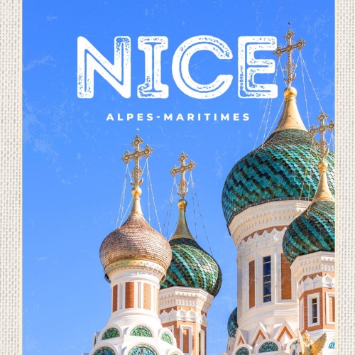 Schild Nice Alpes-Maritimes Nizza FRA St.Nicolas 12x18 20x30 30x40 Blech/Holz