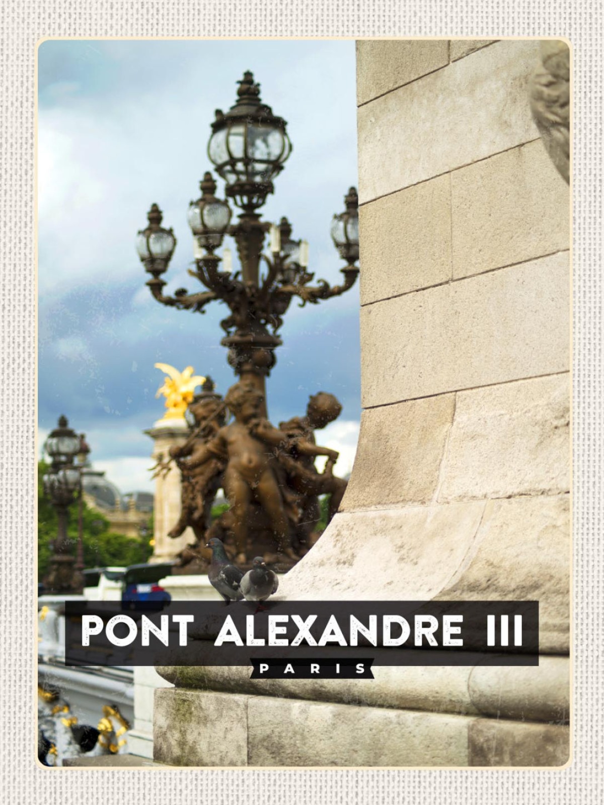 Schild Pont Alexander III Paris Frankreich Brücke 12x18 20x30 30x40 Blech/Holz