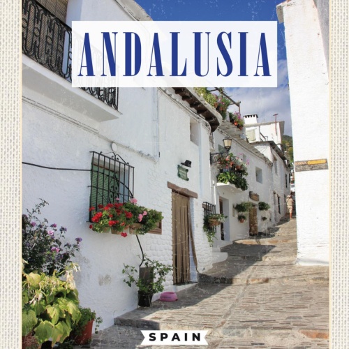 Schild Andalusia Andalusien Spain Spanien Gasse 12x18 20x30 30x40 Blech/Holz