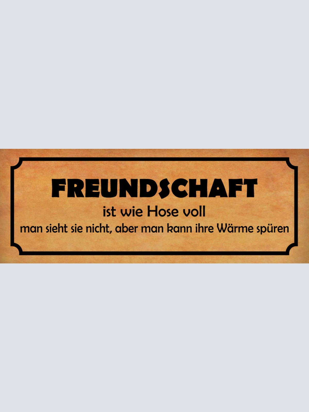 Schild Freundschaft Ist Wie Hose Voll Sieht Sie Nicht Kann Aber Wärme Spüren