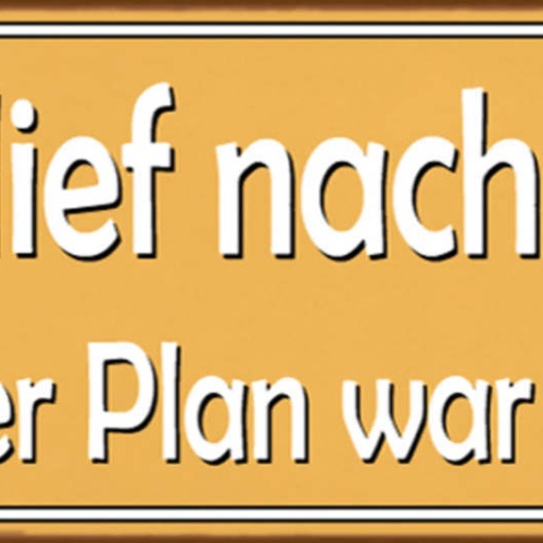 Schild Alles Lief Nach Plan Aber Der Plan War Scheiße 27 x 10 Blech od. Holz