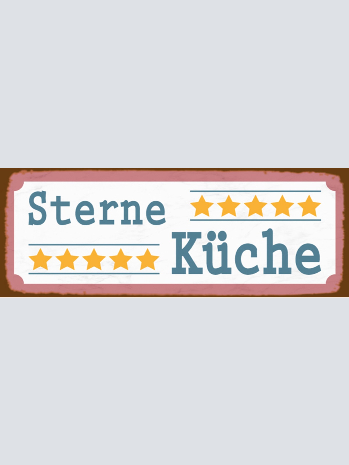 Schild Sterne Küche Restaurant Kochen Wohnung Essen 27 x 10 Blech od. Holz