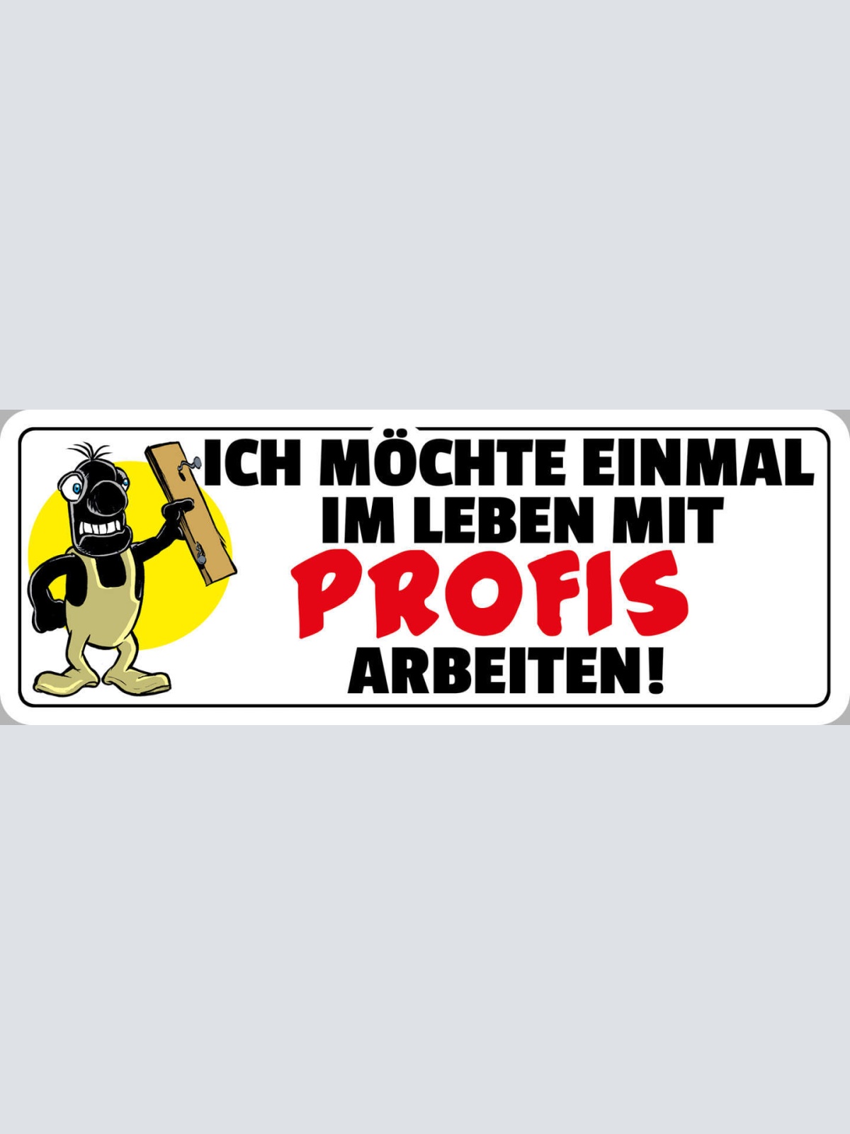 Schild Ich Möchte Einmal Im Leben Mit Profis Arbeiten Arbeit 27x10 Blech od.Holz