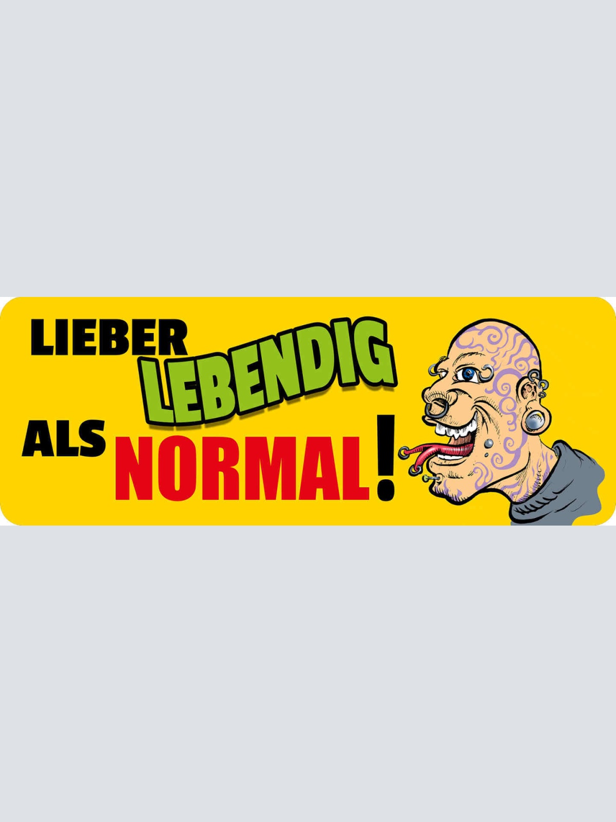 Schild Lieber Lebendig Als Normal Tattoo Piercing 27 x 10 Blech od. Holz