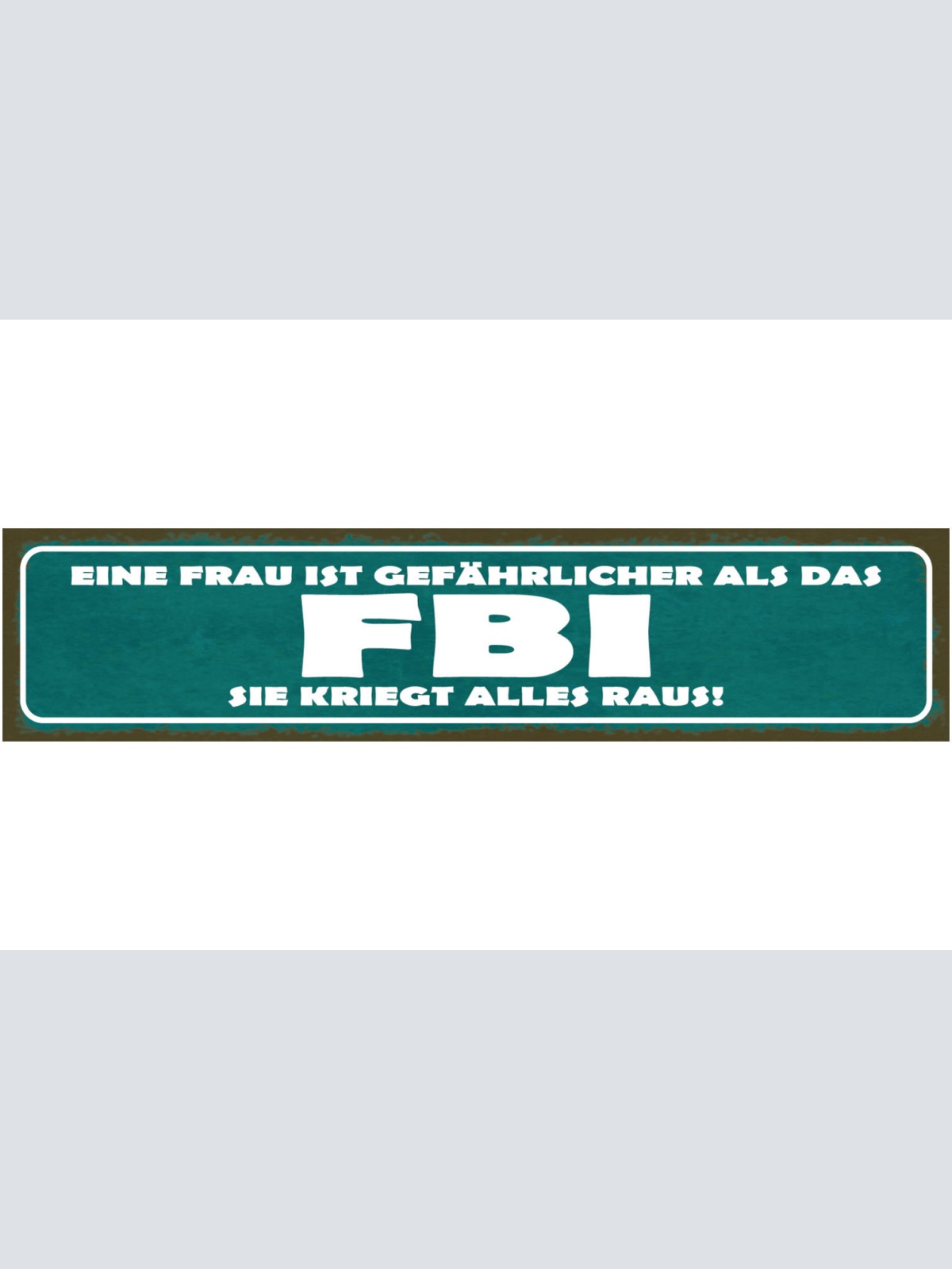 Schild Eine Frau Ist Gefährlicher Als Das FBI Sie Kriegt Alles Raus 46 x 10