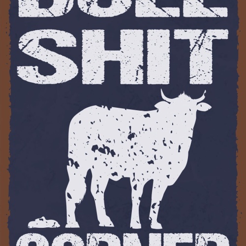 Nostalgie Schild Bullshit Corner Ecke Ochse 12x18 / 20x30 / 30x40 Blech od. Holz