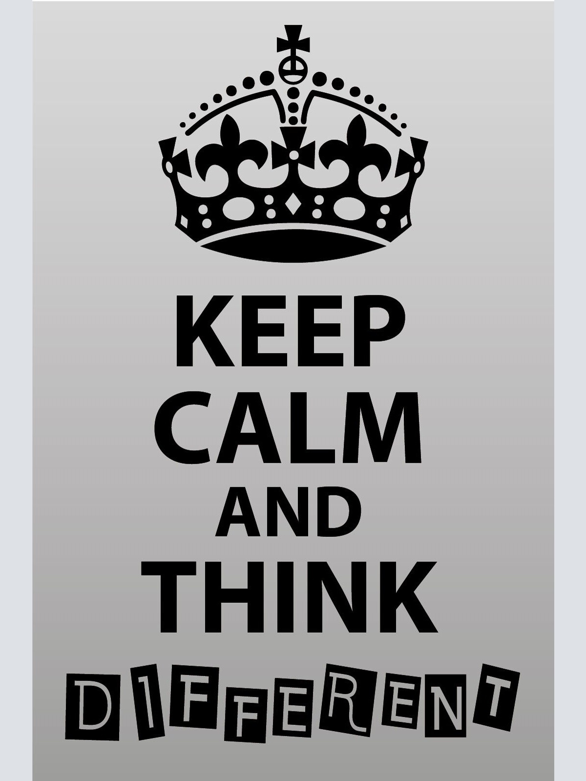 Schild Keep Calm Think Different Denken 12x18 / 20x30 / 30x40 Blech od. Holz