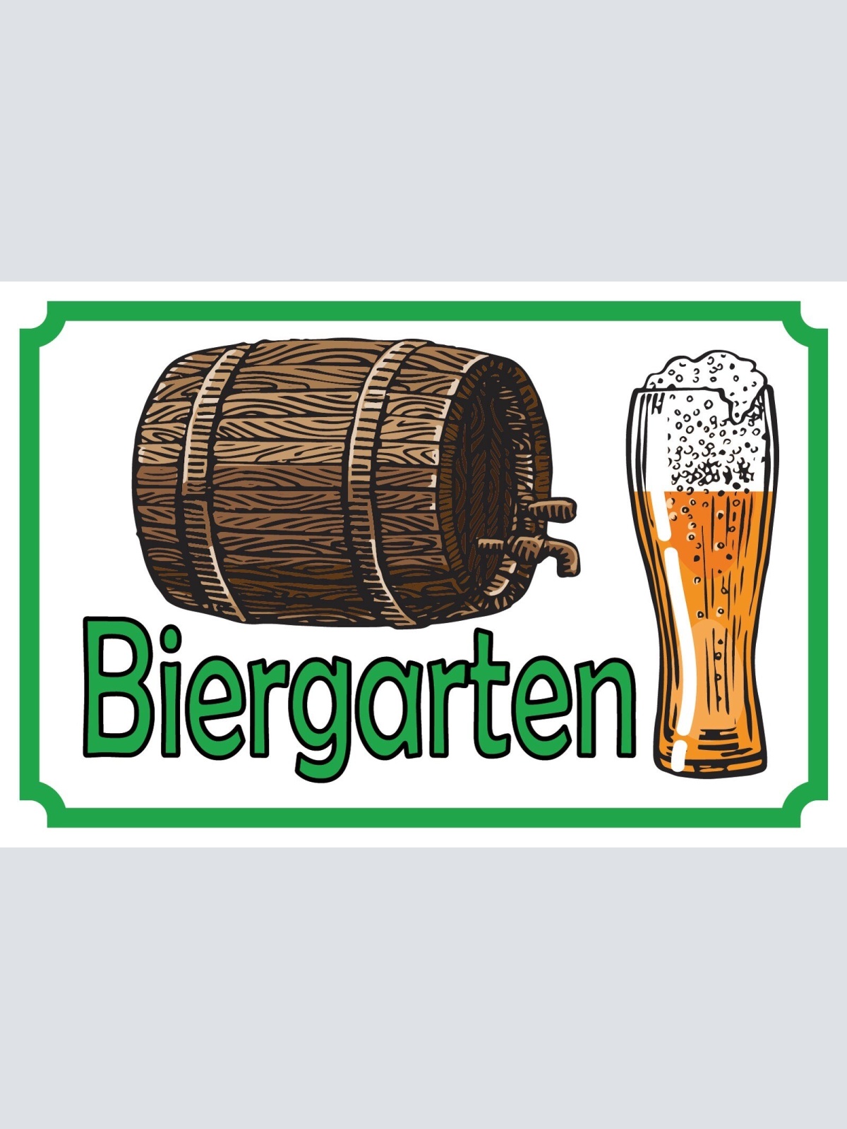 Schild Bier Garten Alkohol Gasthaus Lokal 12x18 / 20x30 / 30x40 Blech od. Holz