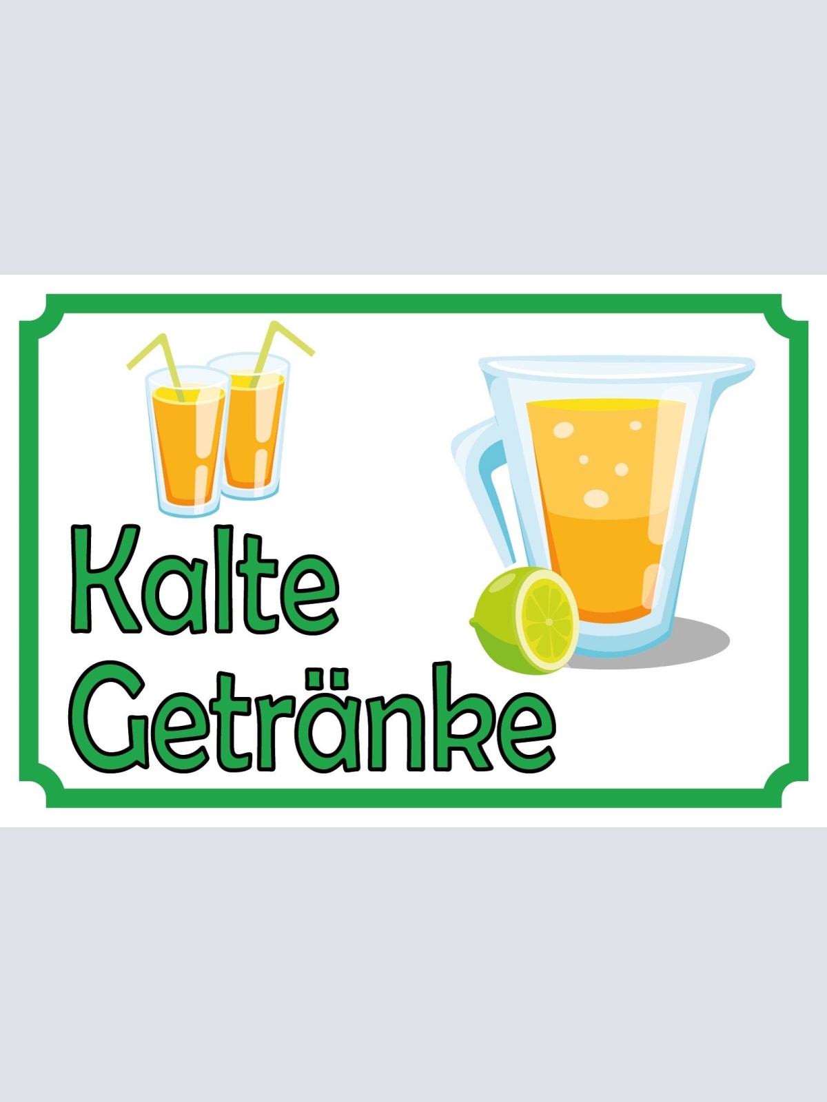 Schild Kalte Getränke Verkauf Limonade Stand 12x18 / 20x30 / 30x40 Blech od.Holz