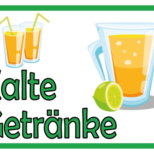 Schild Kalte Getränke Verkauf Limonade Stand 12x18 / 20x30 / 30x40 Blech od.Holz