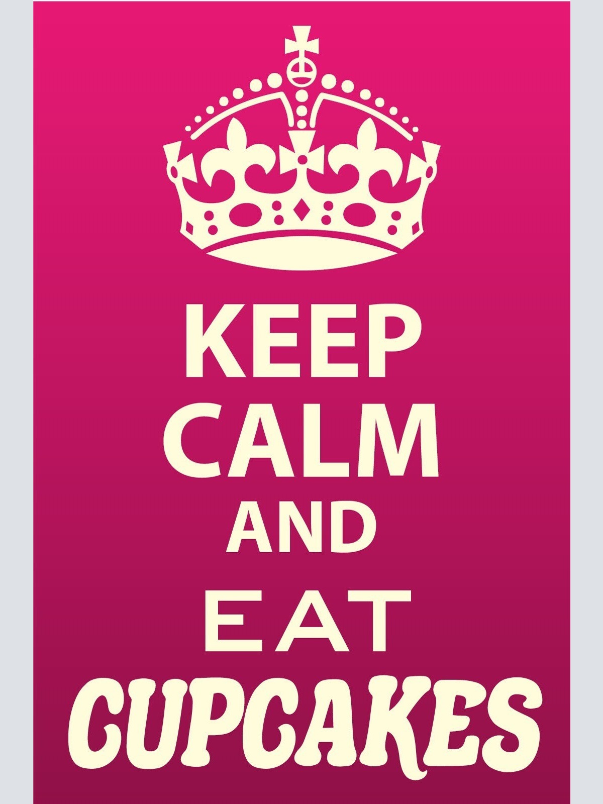Schild Keep Calm Eat Cupcakes Kekse essen 12x18 / 20x30 / 30x40 Blech od. Holz