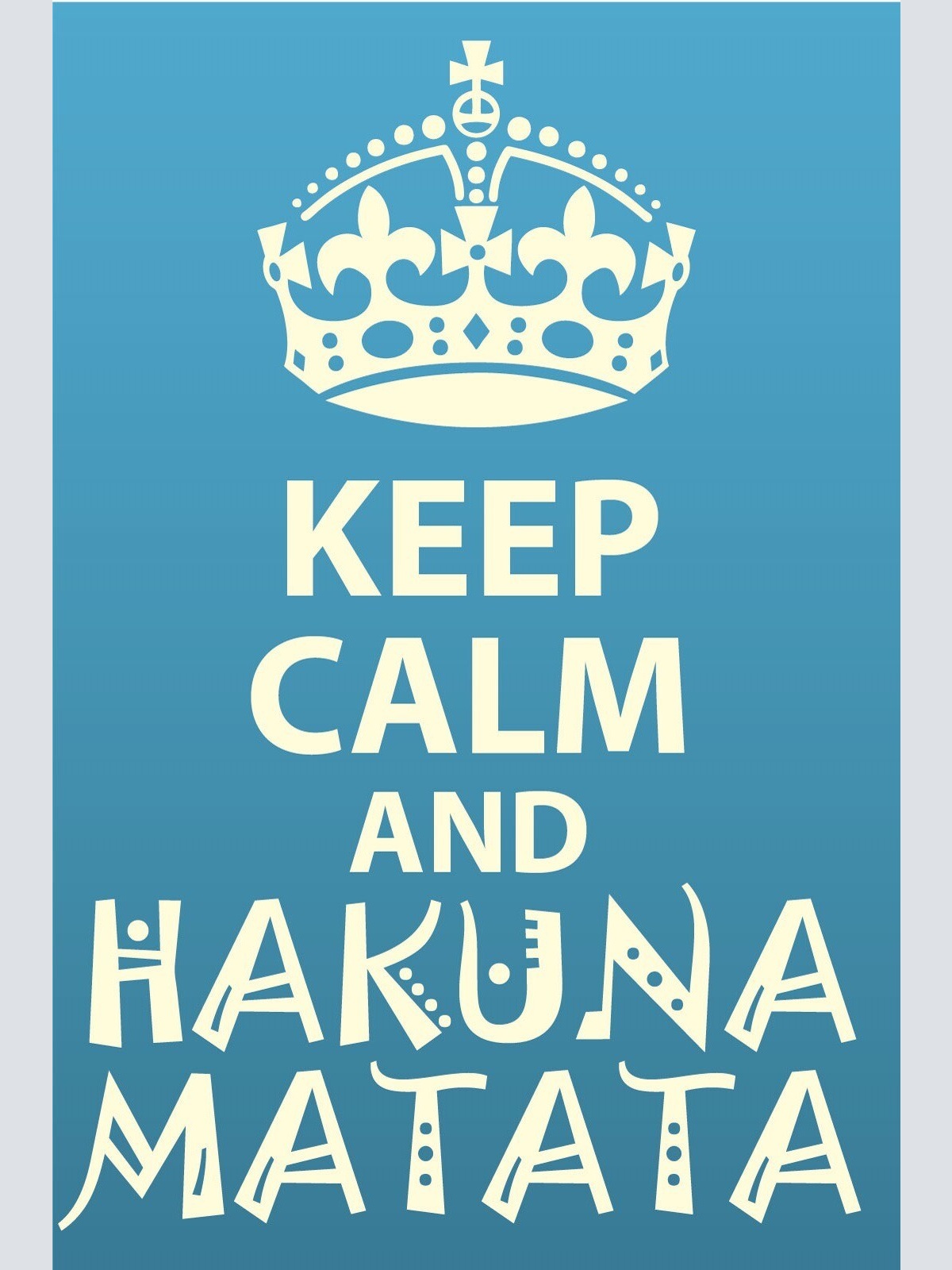 Schild Keep Calm Hakuna Matata Kein Problem 12x18 / 20x30 / 30x40 Blech od. Holz