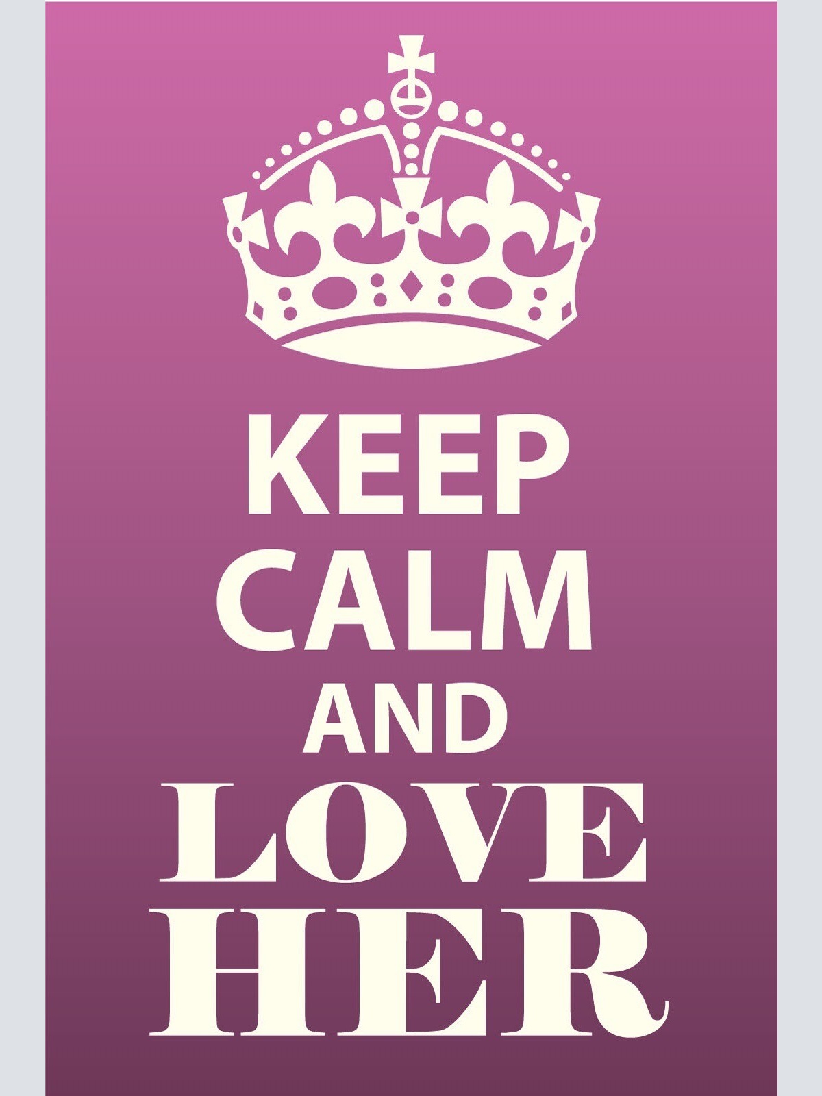 Schild Keep Calm Love Her Sie Lieben Liebe 12x18 / 20x30 / 30x40 Blech od. Holz