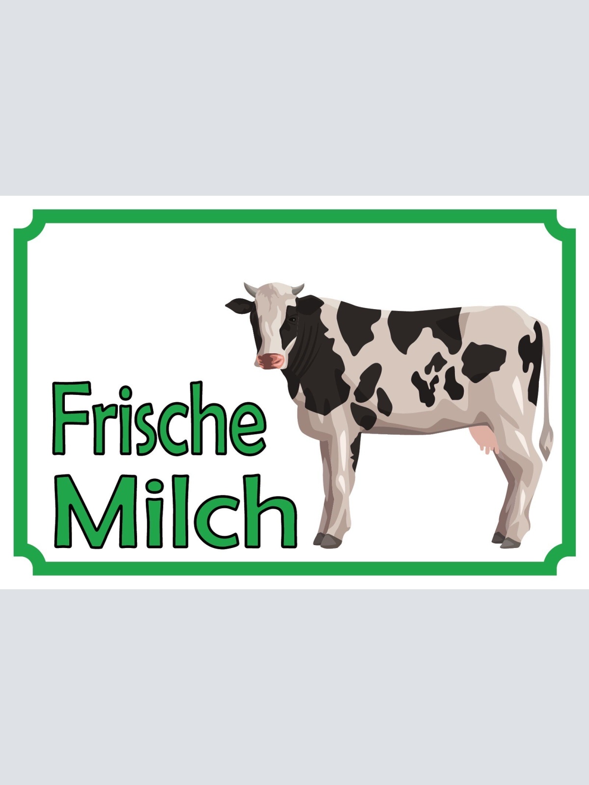 Schild Frische Milch Verkauf Kuh Bauernhof 12x18 / 20x30 / 30x40 Blech od. Holz