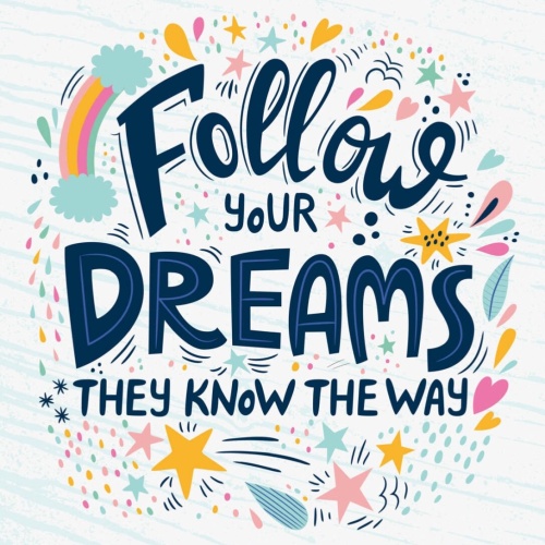 Schild Follow Your Dreams They Know The Way Träume 12x18 20x30 30x40 Blech/Holz