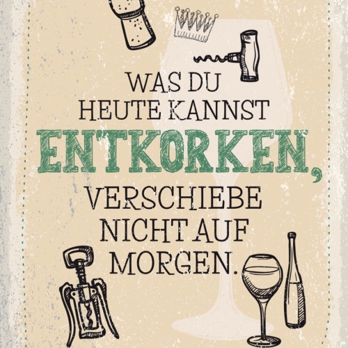 Schild Was Du Heute Kannst Entkorken Alkohol Wein 12x18 20x30 30x40 Blech/Holz