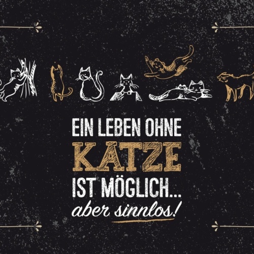 Schild Ein Leben Ohne Katze Möglich Aber Sinnlos 12x18 20x30 30x40 Blech/Holz