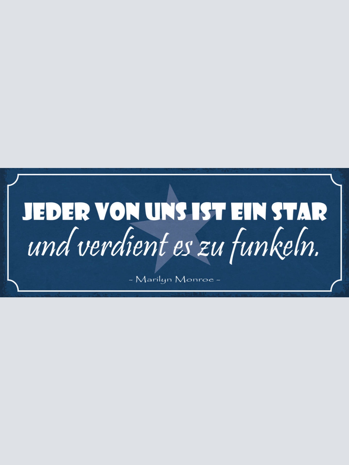 Schild Jeder Von Uns Ist Ein Star & Verdient Es Zu Funkeln Marylin Monroe 27x10
