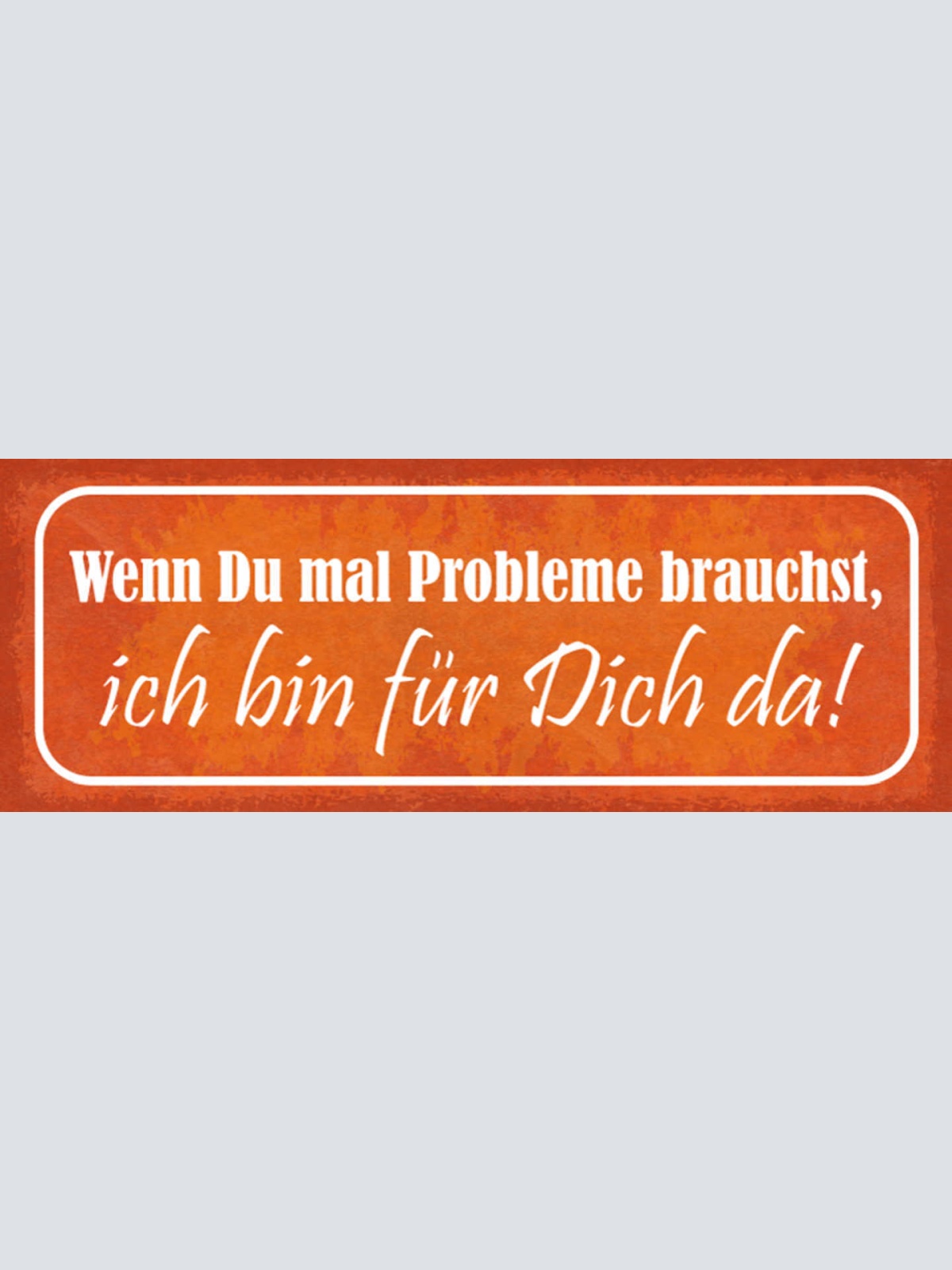 Schild Wenn Du Mal Probleme Brauchst Ich Bin Für Dich Da 27x10 Blech od.Holz