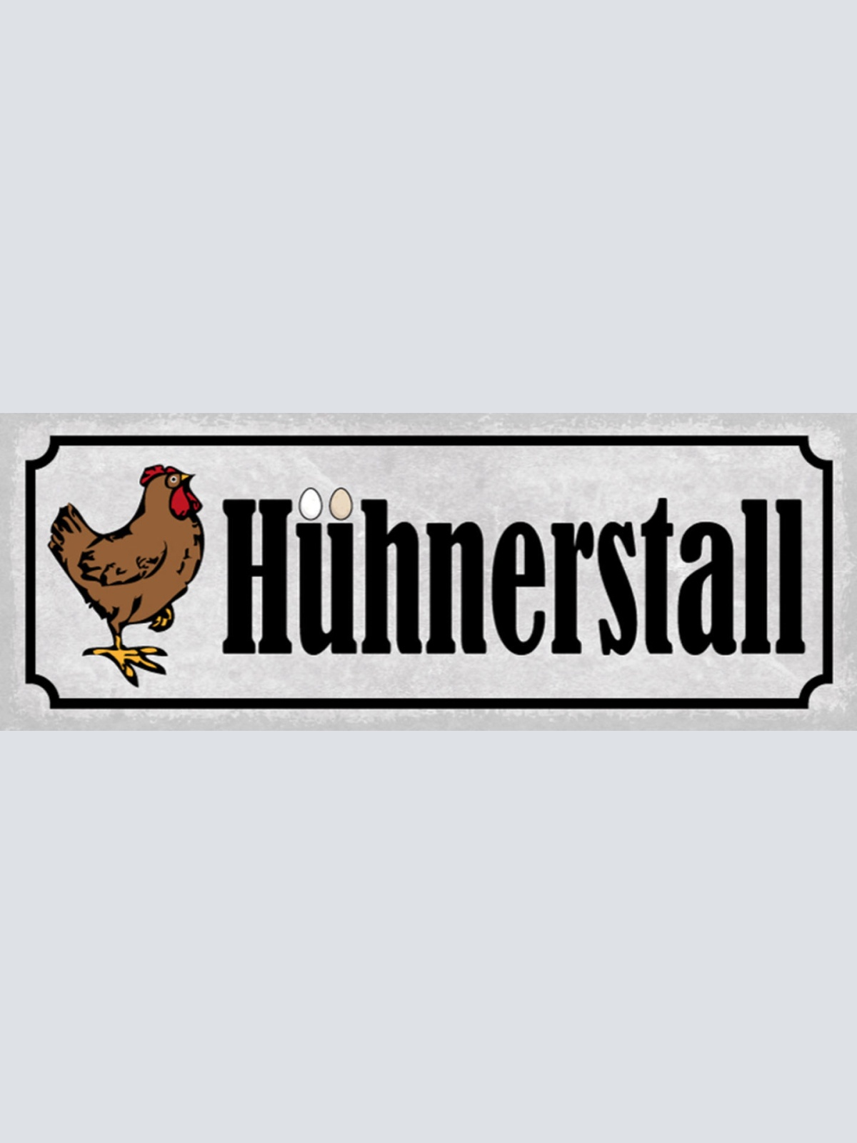 Schild Hühner Stall Hendl Eier Ei Bauernhof Zucht Huhn 27x10 Blech od.Holz